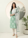 Kurta Dupatta Pant Set (Pure Cotton)