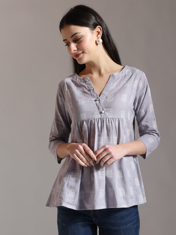 Peplum Style Collar Kurti (Handloom)