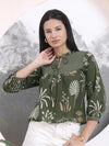 Peplum Style Collar Kurti /Top (Cotton)