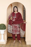 Kurta Dupatta Pant Set (Pure Cotton)
