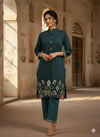 Cord Set (Vertican Embroidery Teal)