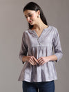 Peplum Style Collar Kurti (Handloom)