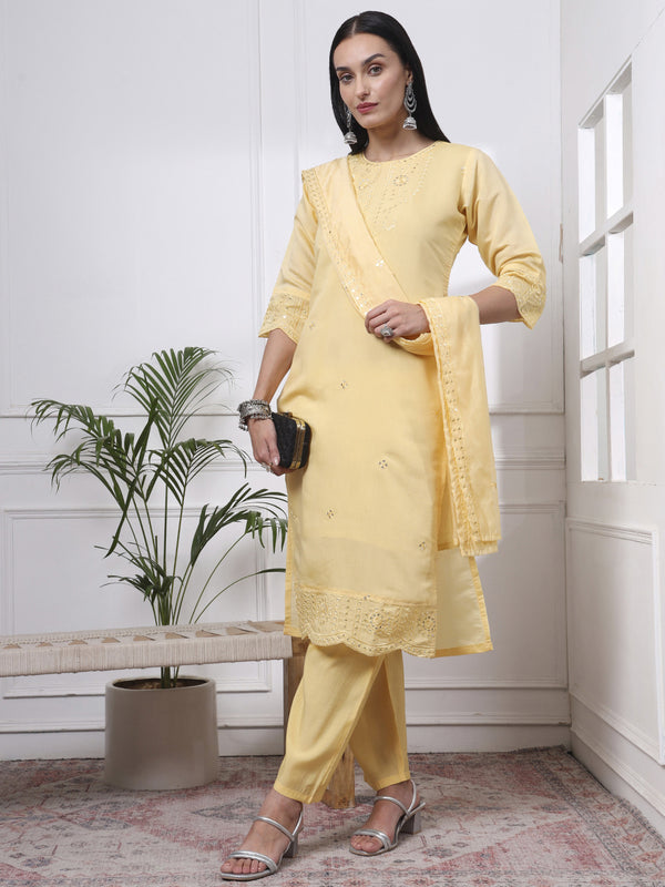 Straight Kurti Set (Slik Blend)