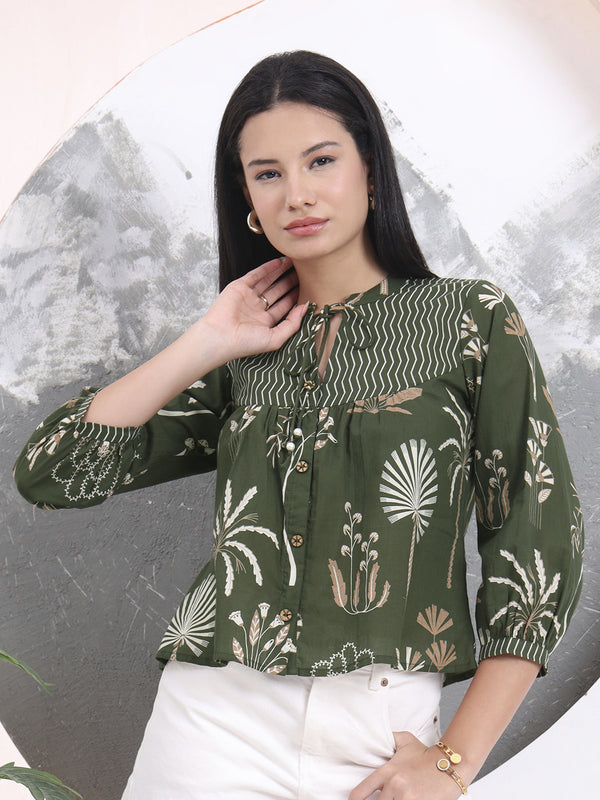 Peplum Style Collar Kurti /Top (Cotton)